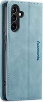 Samsung Galaxy A34 Bookcase hoesje - CaseMe - Effen Aqua - Kunstleer
