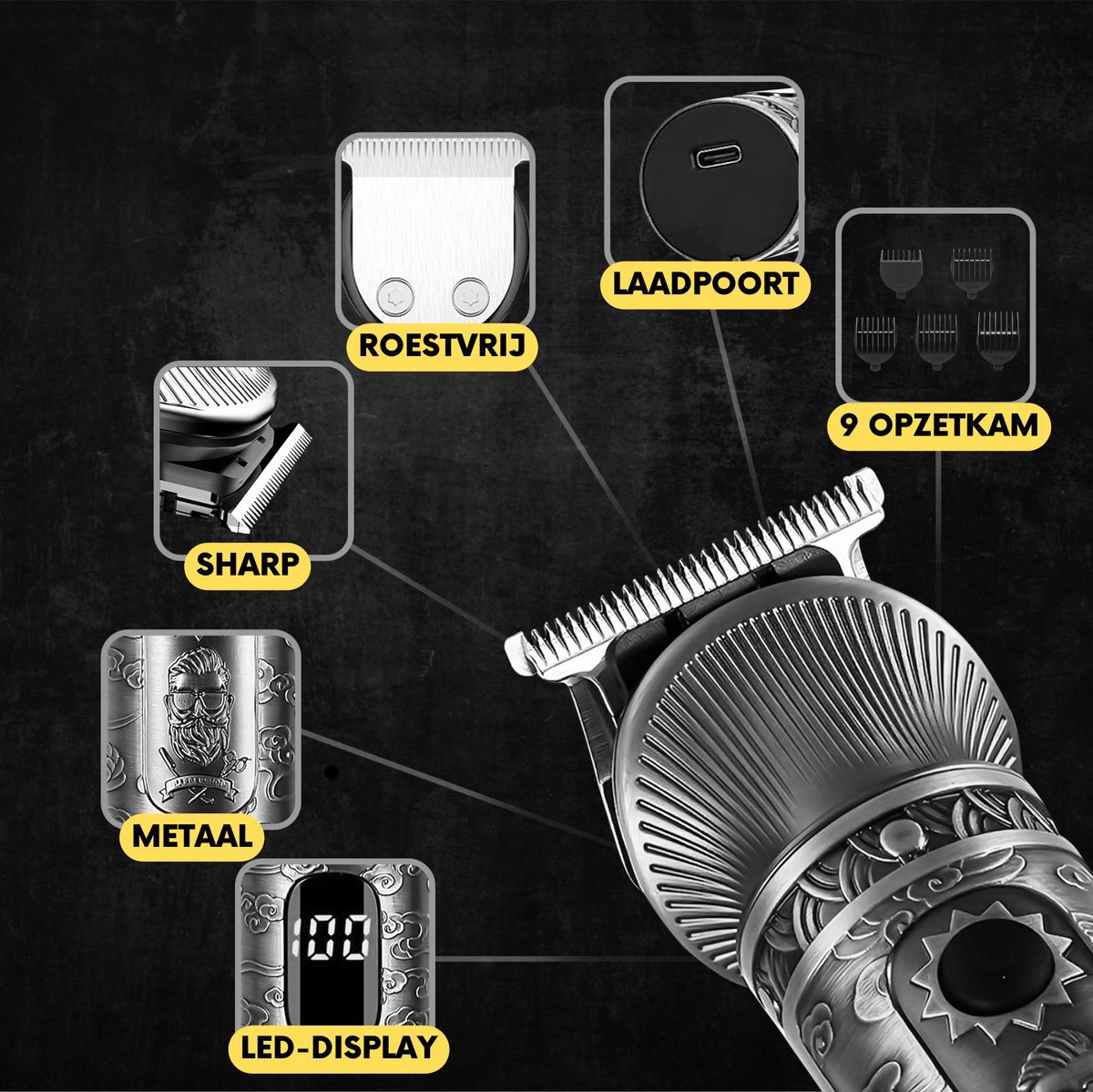 Sansbeauté 6-in-1 Baardtrimmer Mannen - Trimmer voor Baard en Lichaam - 0.5-15MM - Incl. 6 opzetstukken - All in One - Bodygroomer Mannen - Snor Trimmer - Tondeuse Barbe - Beard Trimmer - Trimapparaat - Multigroomer thumbnail 5