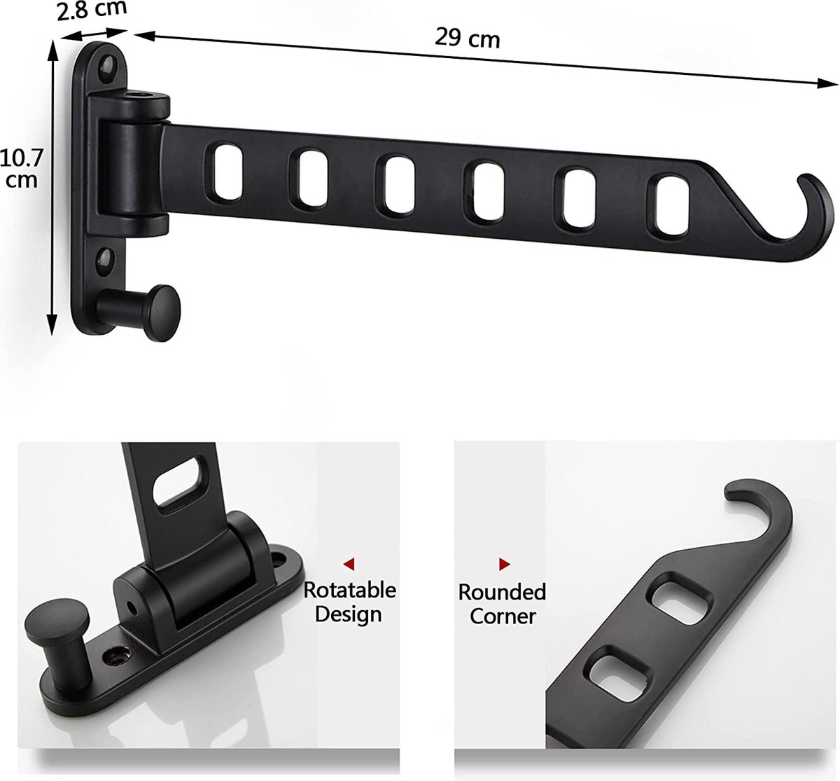 Acheter Étendoirs muraux pliants à 180 °, en alliage d'aluminium