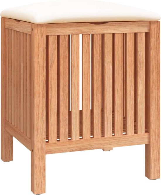 vidaXL - Badkamerkruk - 40,5x40x52 - cm - massief - walnotenhout