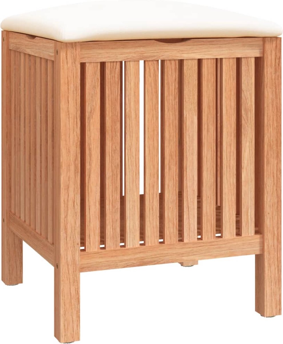Goedkoopste vidaXL - Badkamerkruk - 40,5x40x52 - cm - massief - walnotenhout