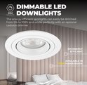 Dimbare, energiezuinige witte LED inbouwspot van 5W, beschikbaar in 2700K, 4000K, 6500K.