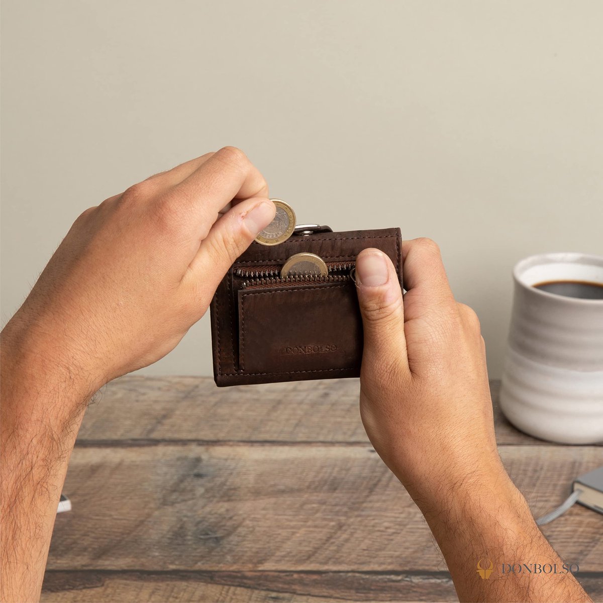 DONBOLSO Porte Carte Air  Portefeuille pour Hommes avec Poche