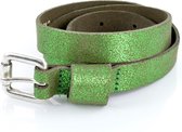 Kidzzbelts leren Meisjeskinderriem Smalle 1712 - Groen - 65 cm