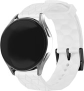 Strap-it Smartwatch bandje 20mm - Siliconen hexagon band - geschikt voor Samsung Galaxy Watch 6 / 6 Classic / Watch 5 / 5 Pro / Watch 4 / 4 Classic / Watch 42mm / Watch 3 41mm / Watch Active / 2 - Amazfit Bip / GTS - Polar Ignite / Unite - wit