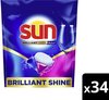 Sun - Vaatwascapsules - Brilliant Shine - All-in 1 - een capsule met Active Oxygen+ - 34 Vaatwastabletten