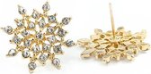 Fashionidea - Mooie goudkleurige oorbellen met diamant look de Earring Star Diamond Gold