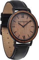 De officiële WoodWatch | Brown Walnut Jet | Houten horloge heren