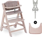 Hauck Beta+ kinderstoelset - FSC®-gecertificeerd – Hout - inclusief wielen en houten tafel - Whitewashed