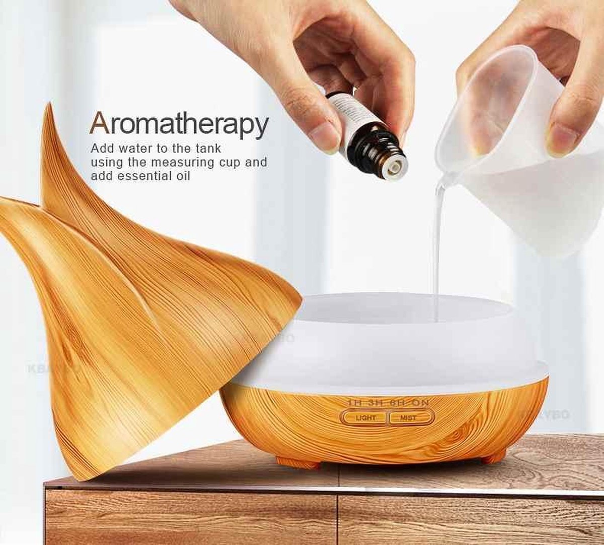 Aroma Diffuser' arômes 600 ml incl. 2 bouteilles de parfum GRATUITES -  Humidificateur