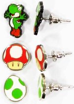 Nintendo - set bestaande uit 3 paar oorbellen met Yoshi, Egg en Mushroom