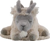 *knuffel slapende geit met sik wit liggend 25cm* *knuffel slapende geit met sik wit liggend 25cm*