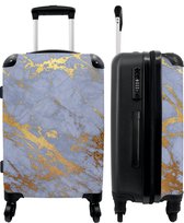 NoBoringSuitcases.com - Valise - Marbre - Or - Wit - Valise photo - Valise Trolley avec serrure TSA - Valise de voyage - 66 cm - 90 litres - Bagage 20 kg - Valise rigide - Serrure TSA - Légère - Valise