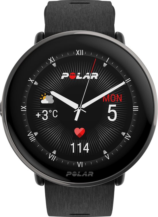 Polar Ingite 3 Titanium - Fitness Smartwatch & GPS Activity Tracker - Silicionen Zwart - S-L