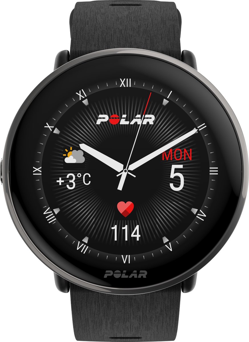 Polar Ingite 3 Titanium - Fitness Smartwatch & GPS Activity Tracker - Silicionen Zwart - S-L