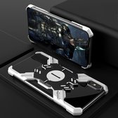 Hero-serie robuuste Armor metalen beschermhoes voor iPhone XR (zwart zilver)
