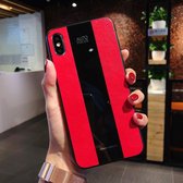 Schokbestendige Litchi Texture + Glass Case voor iPhone XS Max (rood)