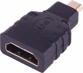 Micro HDMI Male naar HDMI Female Adapter (verguld) (zwart)