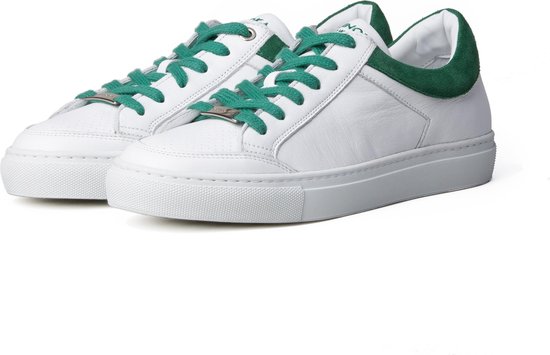 KUNOKA Gabrielle white/green collar - Sneakers Dames - maat 39 - Wit Groen  | bol.com