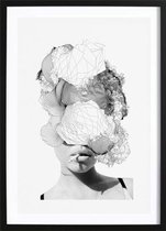 Girl Smoking Abstract Poster (21x29,7cm) - Wallified - Tekst - Zwart Wit - Poster - Wall-Art - Woondecoratie - Kunst - Posters