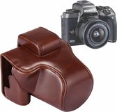 Full Body Camera PU lederen tas tas met riem voor Canon EOS M5 (koffie)