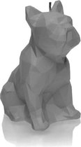 Mat grijs gelakte figuurkaars, design: Bulldog Poly Hoogte 15 cm (24 uur)