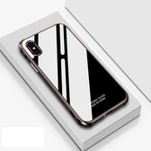 Crystal Cube schokbestendig Airbag gehard glas + metalen fotolijst voor iPhone XS Max (goud)