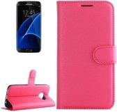 Samsung Galaxy S7 Edge - Litchi Wallet Case - Magenta