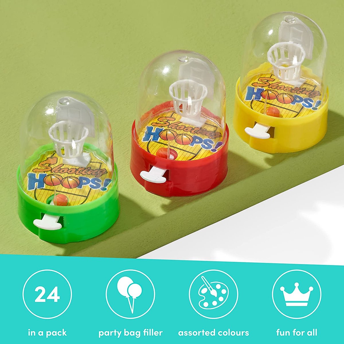 The Twiddlers – 24 Mini Vinger Basketbal Speelgoed – Fidget Speelgoed – Traktatie & Goodiebag-vullers — afbeelding 3