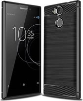 Sony Xperia L2 - Geborstelde TPU Cover - Zwart