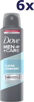 6x Dove Deospray Men - Care Clean Comfort 150 ml