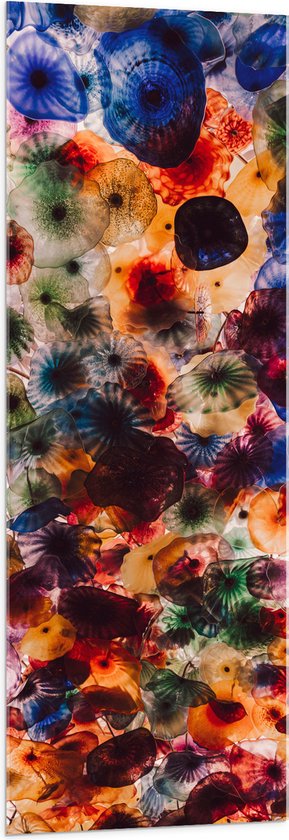 Acrylglas - Patroon van Vlekken met Stipje in Verschillende Kleuren - 50x150 cm Foto op Acrylglas (Wanddecoratie op Acrylaat)