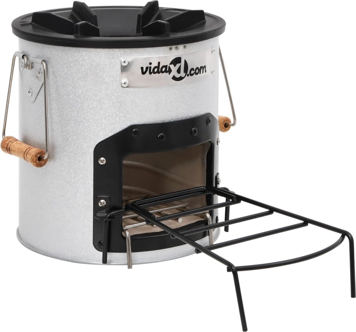 vidaXL - Camping - houtkachel - 45x25x26 - cm - staal - zilverkleurig