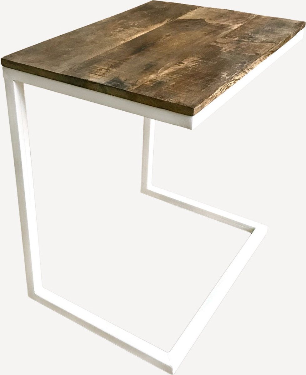 en.casa] Coffee table Melhus table with storage side table rectangular 40x90x45cm white