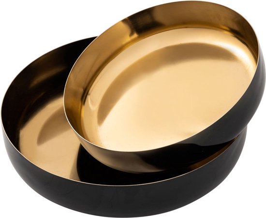 Gouden en Zwarte Sierschalen Set van 2