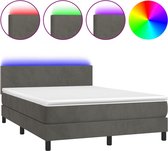 vidaXL-Boxspring-met-matras-en-LED-fluweel-donkergrijs-140x200-cm