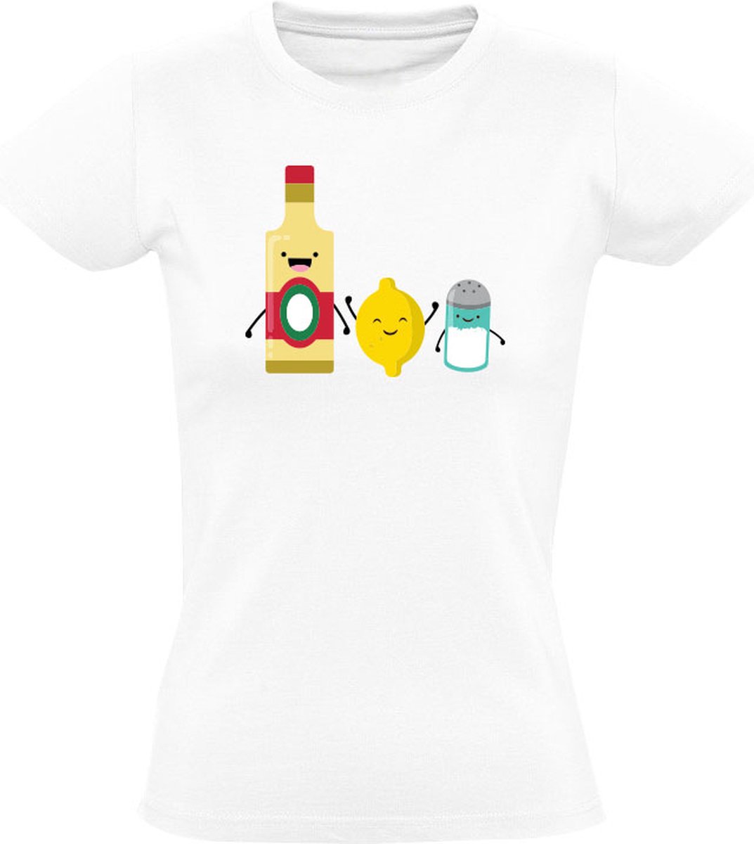 Tequila T-shirt Dames | drank | citroen | zout | shotje | fles | challenge | zuipen | - Sol's