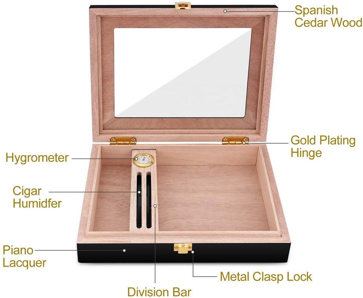 Humidor Sigarendoos Compacte Sigaren Bewaardoos Klimaatkast voor Sigaren