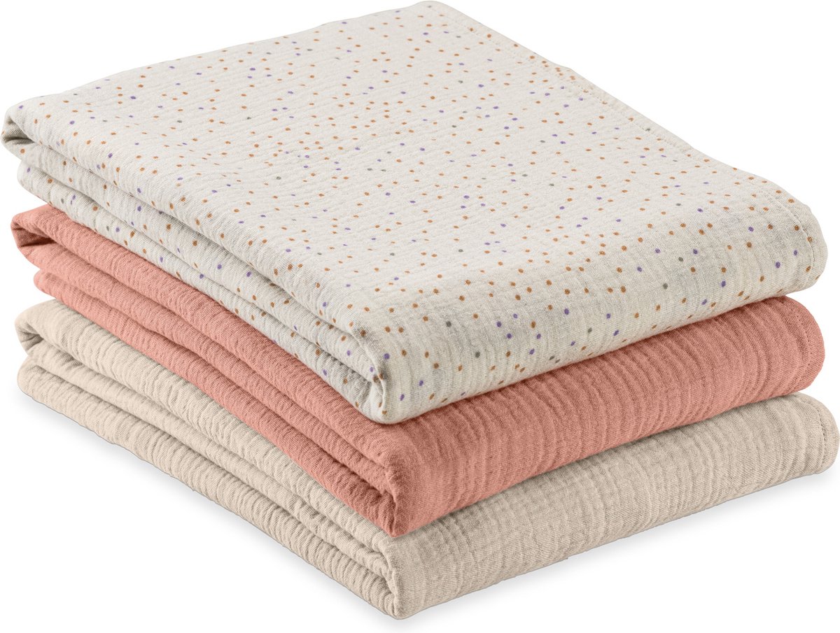 Goedkoopste Hauck Cuddle N Clean - Spuugdoekje - Beige Dots / Cork / Beige