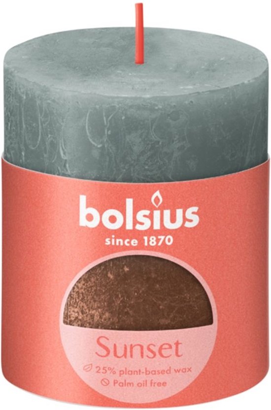 Bolsius - Rustieke stompkaars - Rood - 4 stuks - Brandtijd van 85 uur
