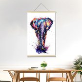Toile de peinture au Diamond - toile à suspendre - Bel éléphant coloré - 40 x 60 cm