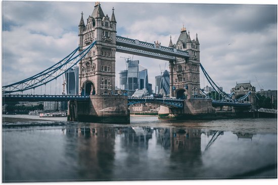 Vlag - Tower Bridge over de Rivier de Theems - Verenigd Koninkrijk - 60x40 cm Foto op Polyester Vlag