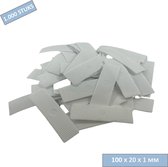 TQ4U Stelplaatje - Uitvulplaatje - Beglazingsblokje - 20 x 100 x 1 mm - Kunststof - Grootverpakking 1.000 stuks