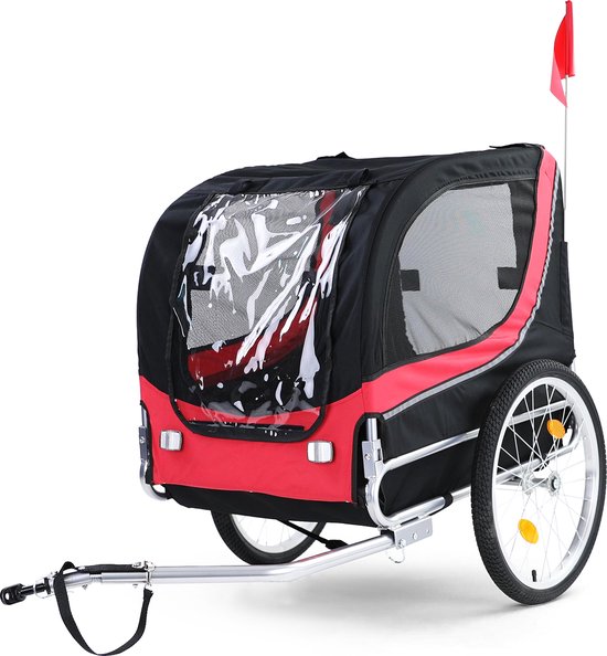 Hondenfietskar Fietskar Hond Mand Hondenkar Opvouwbaar Rood/Zwart Tot 40 KG van PawHut — afbeelding 4