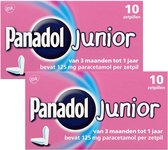 Panadol Junior Zetpillen 250 mg 3 maanden tot 1 jaar - 2 x 10 zetpillen