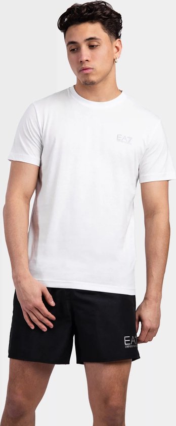 EA7 Emporio Armani Basic Logo T-Shirt Heren Wit/Grijs - Maat: M