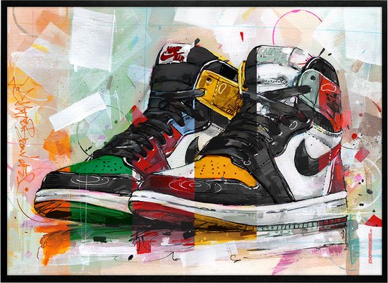 Jordan 1 sneaker schilderij (reproductie) 51x71cm | bol.com