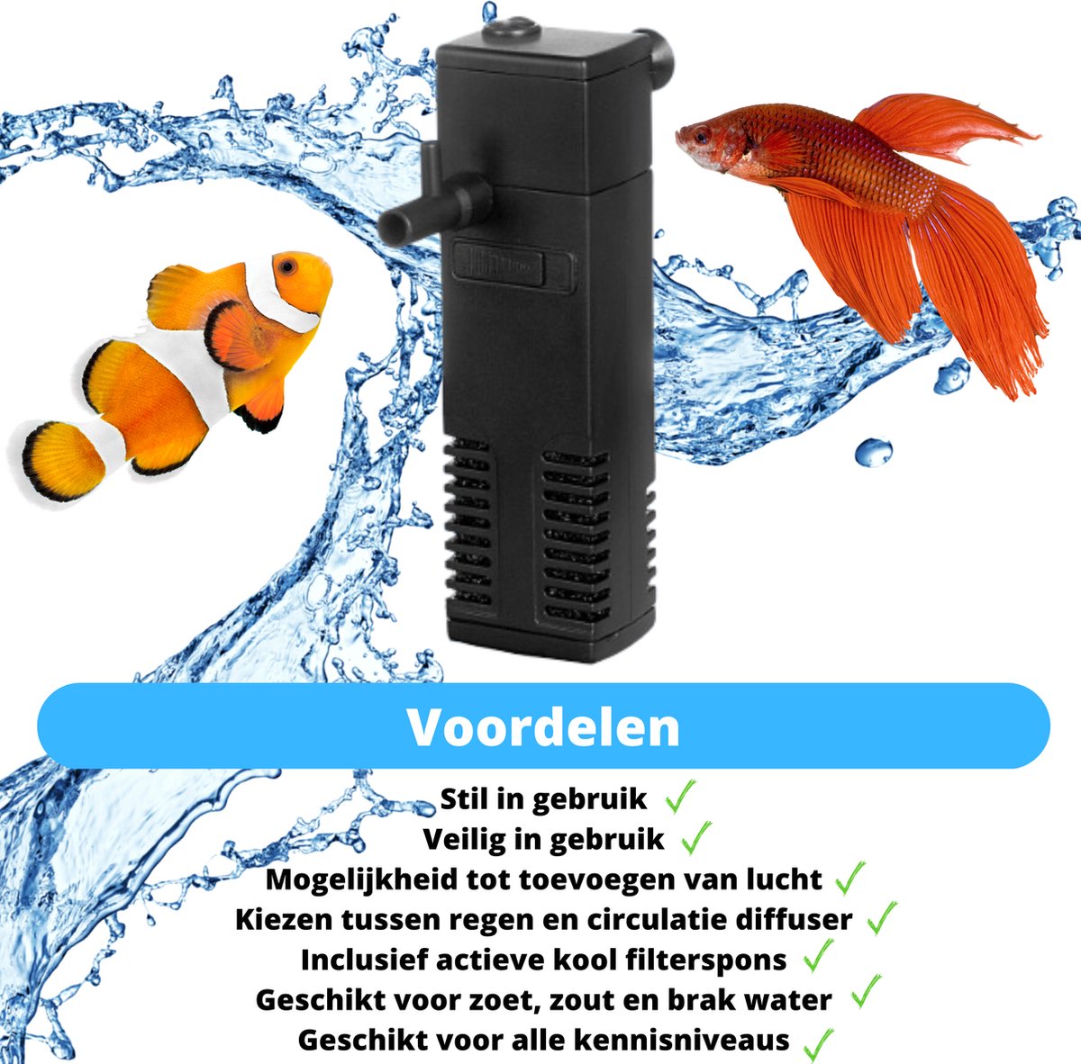Aquariumfilter 200L/H 0L50L Aquarium filter pomp Zuurstofpomp