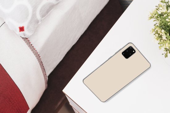 Telefoonhoesje Geschikt voor Samsung Galaxy S20 Plus hoesje - Beige - Effen kleur - Siliconen Telefoonhoesje Telefoonhoesje