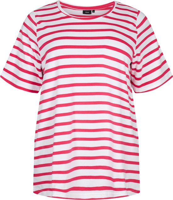 ZIZZI MVIVI, S/S, TEE Dames T-shirt - Pink - Maat XXXL (63-64)